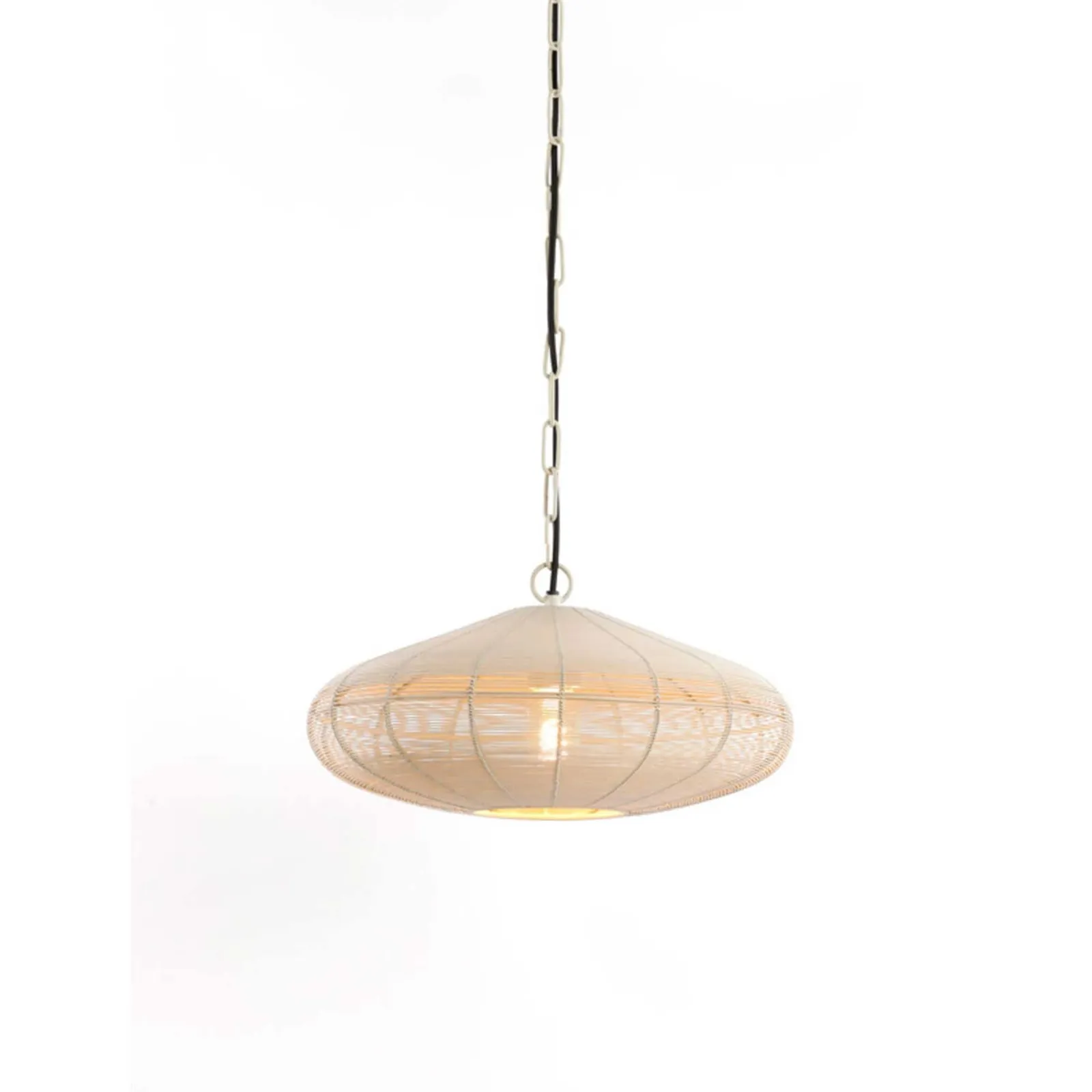 Cream Round Wired Pendant Light Metal | Barker & Stonehouse 2