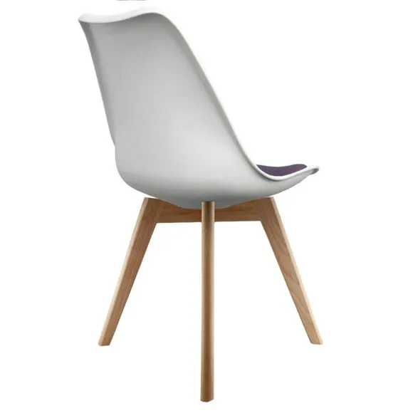 Fusion Living Soho White Plastic Dining Chair with Squared Legs 5