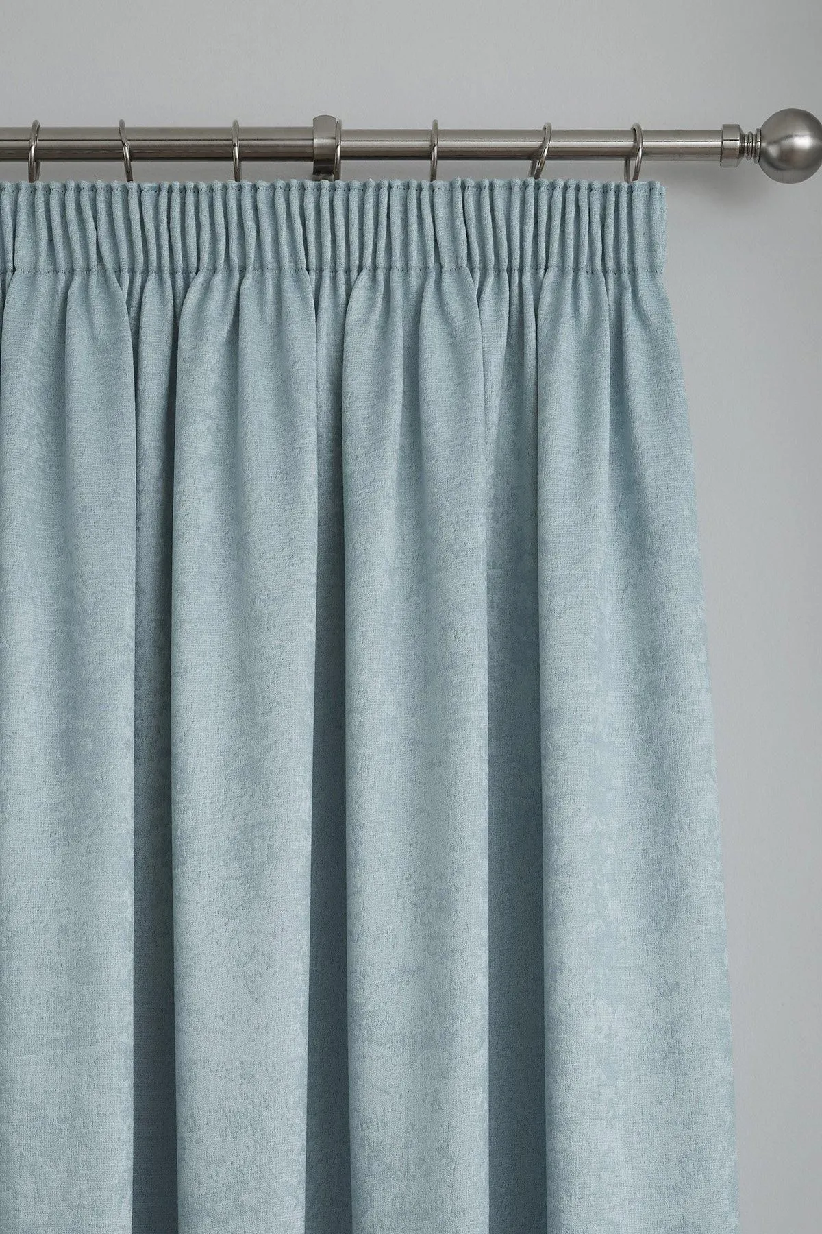 Fusion 'Galaxy' Pair of Light Reducing Thermal Effect Pencil Pleat Curtains in Duck Egg Blue 2