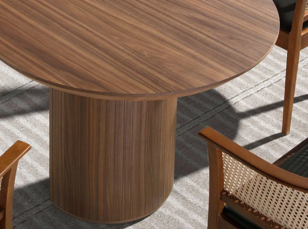 Angel Cerda Oval Walnut Dining Table in Brown 5