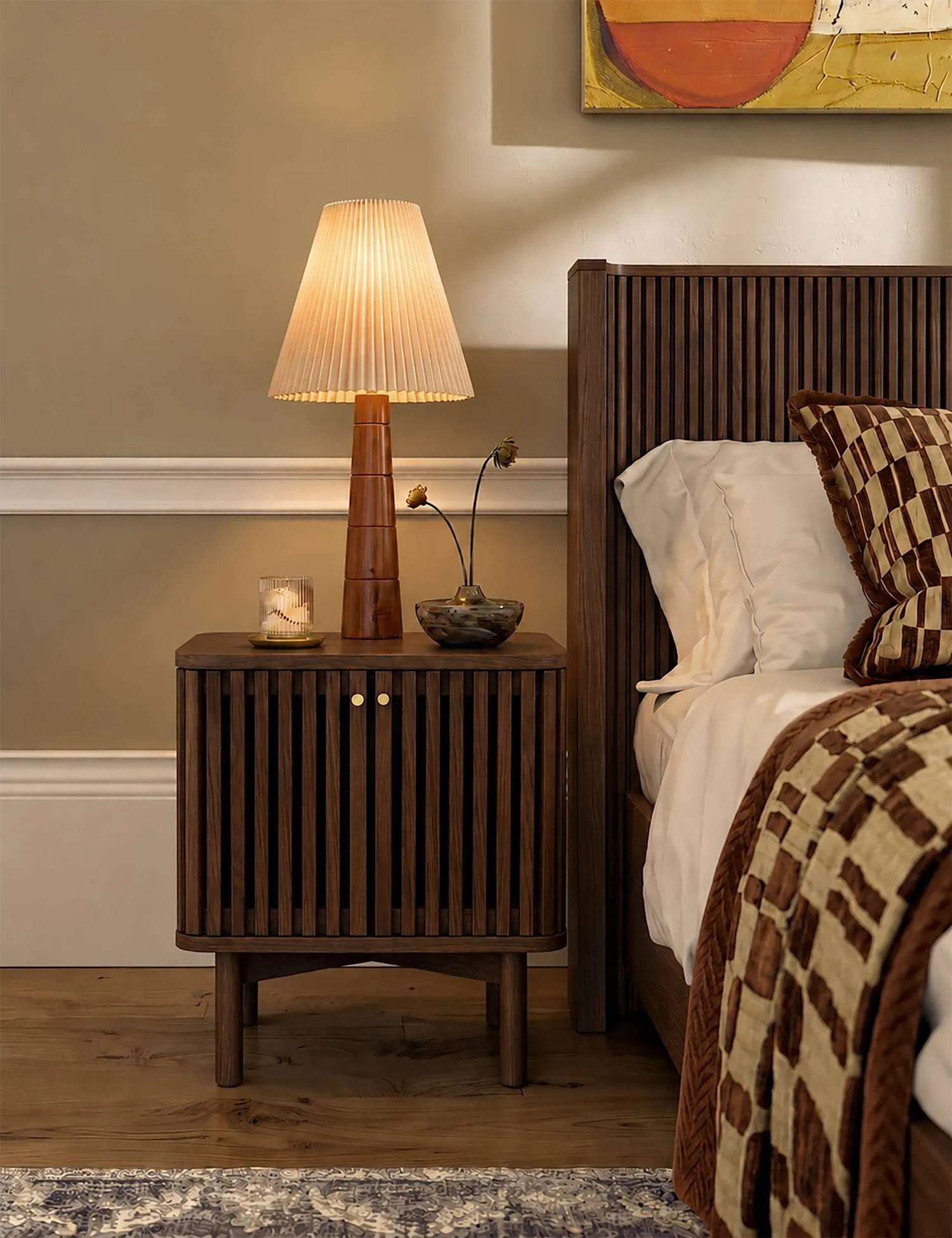 Corndell Soho Oak Bedside Table Brown