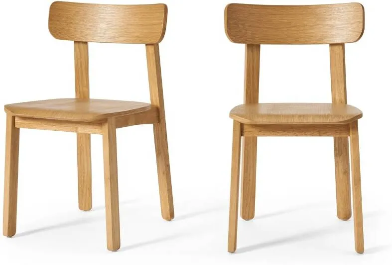 Asuna Set of 2 Dining Chairs, Oak