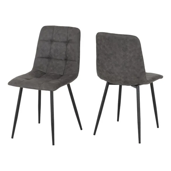 Fenton Set of 2 Dining Chairs, Faux Suede 2