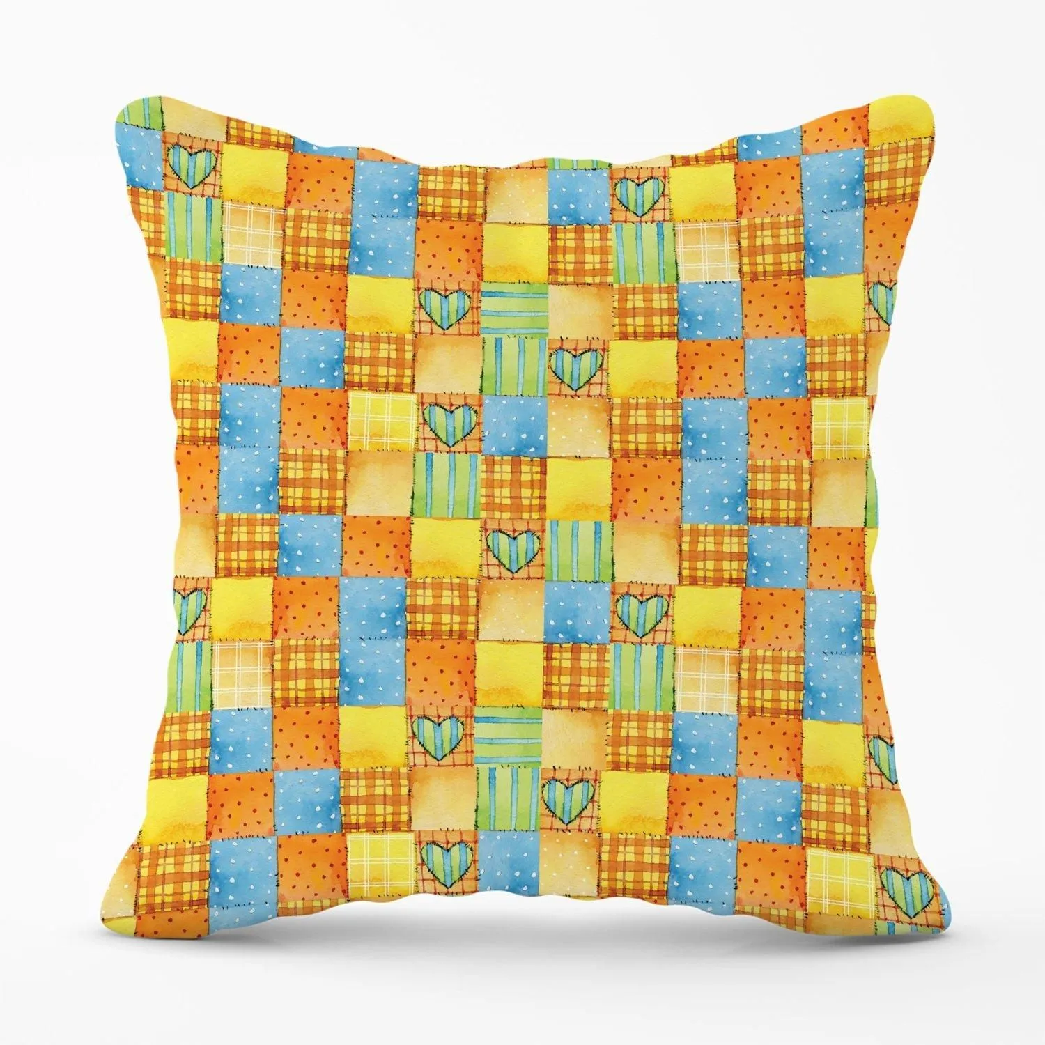 Warren Reed - Designer Baby Watercolour Blanket Pattern Outdoor Cushion in Yellow