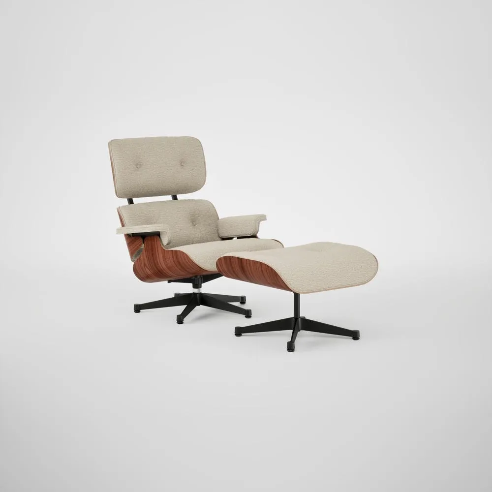 Vitra Eames Lounge Chair & Ottoman Santos Palisander Contemporary Nubia 02 Cream Pearl Black Base 05 1