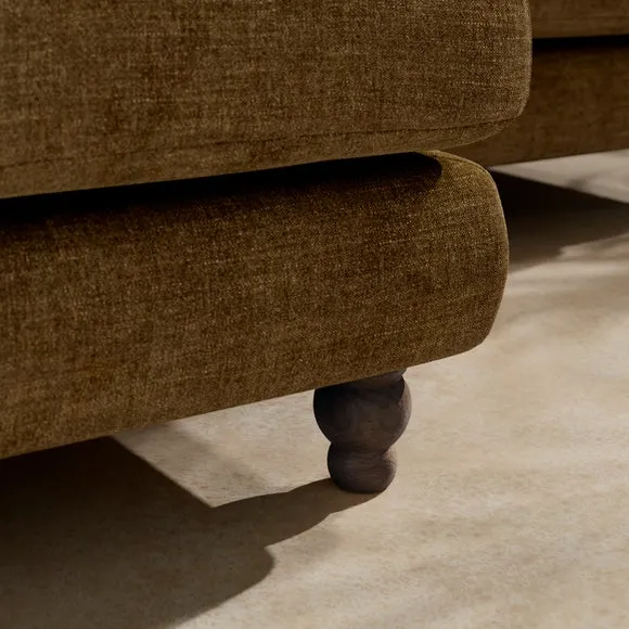 Arthur Linen Chenille Corner Chaise Sofa 5