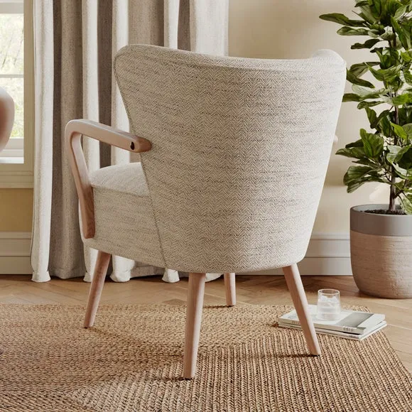 Eliza Swithland Herringbone Wooden Occasional Armchair 2