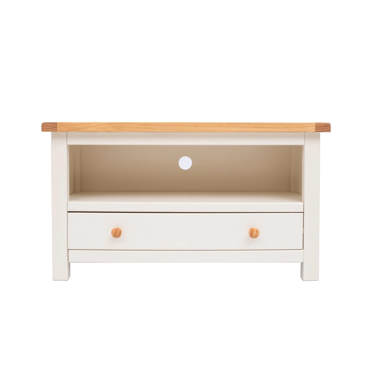Cabinet Bits Maggiori Off-White 1 Drawer TV Cabinet Wood Knob