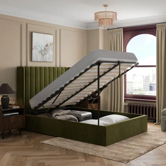 Alara Velvet Ottoman Bed 2