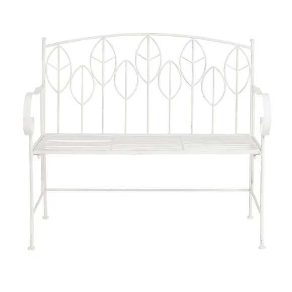 Rustic Leaf Metal Bench 5