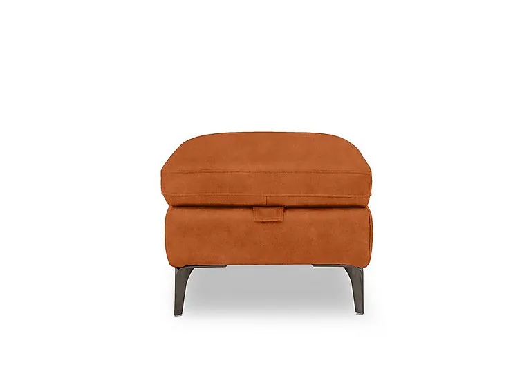 Morgan Fabric Storage Footstool - Dexter Pumpkin