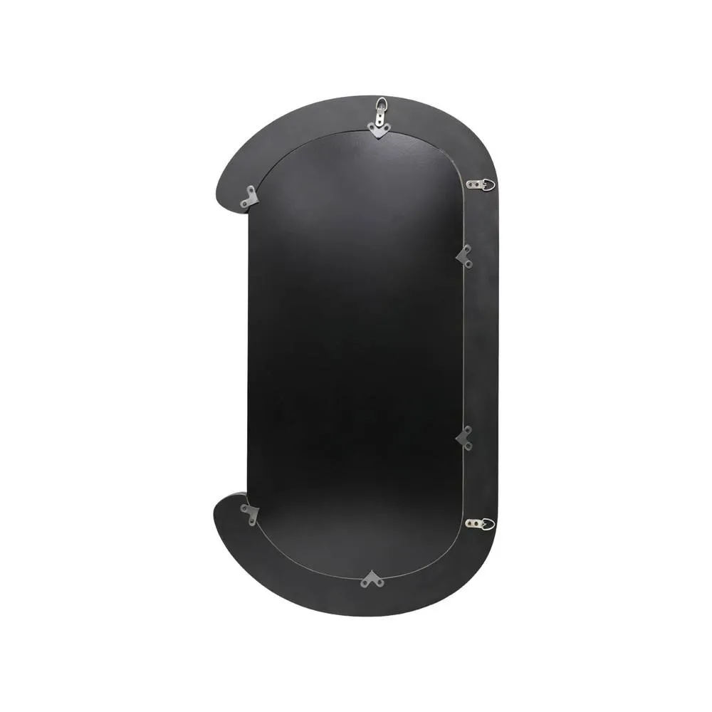 sweeek Oval mirror with wood decor 91cm in Black 4