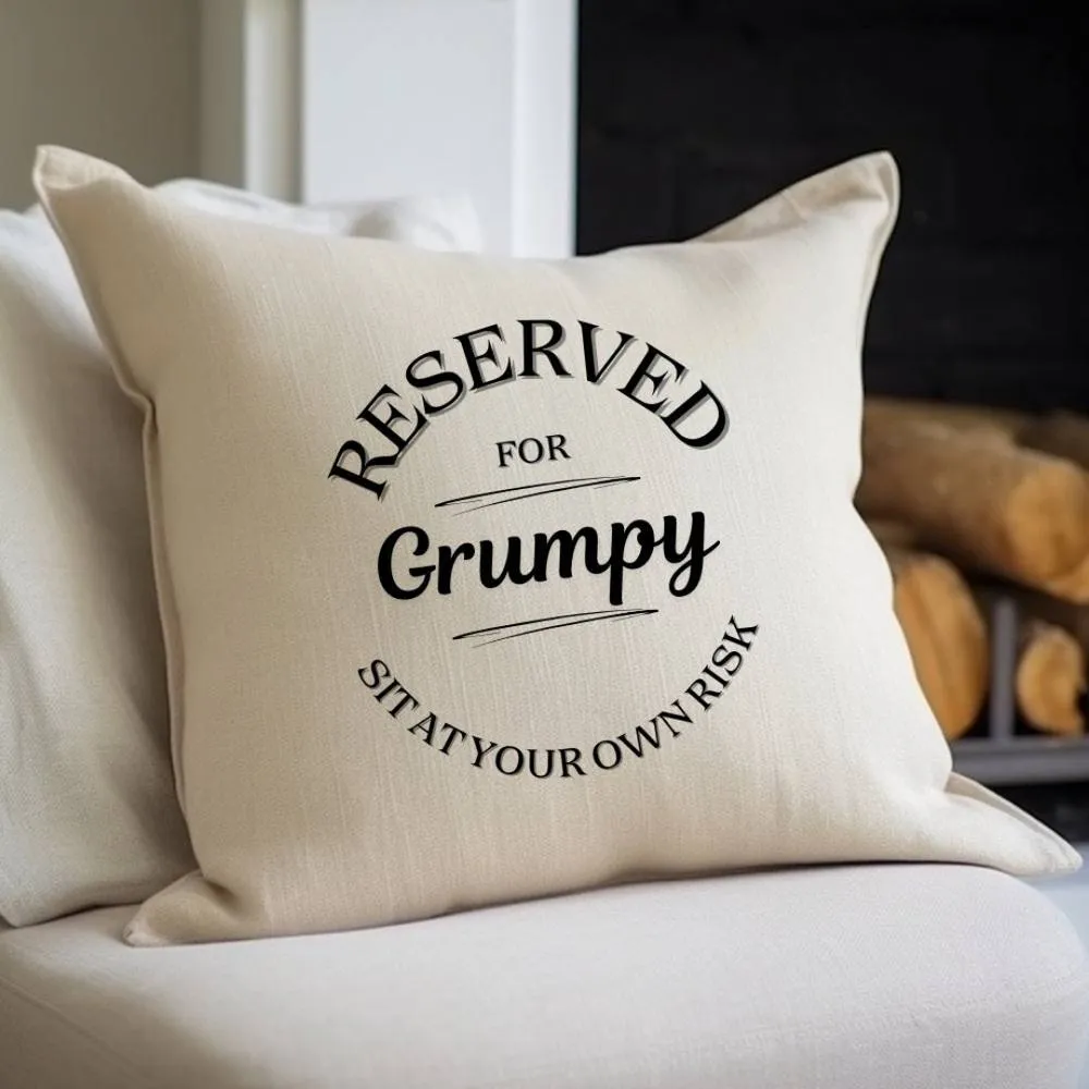Aye Do Gifts Reserved for Grumpy Cushion Gift in Beige