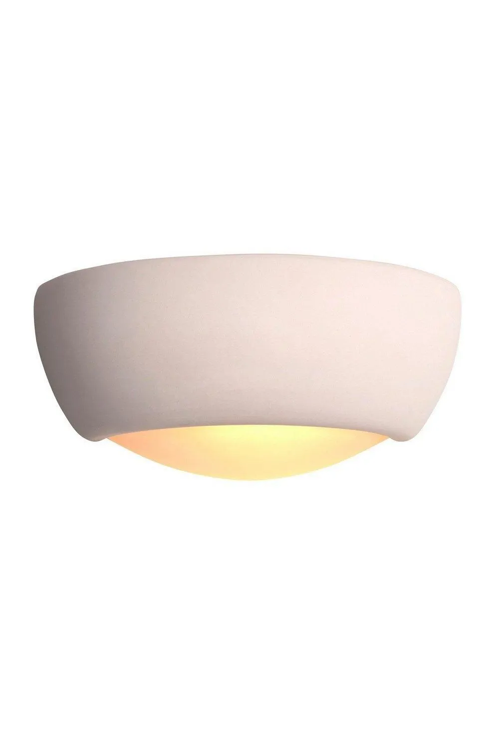 Netlighting Eton 1 Light Indoor Plaster Wall Uplighter Unglazed Ceramic E27 in White