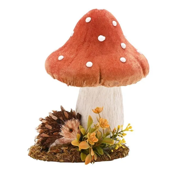 Country Living Hedgehog with Mushroom Ornament