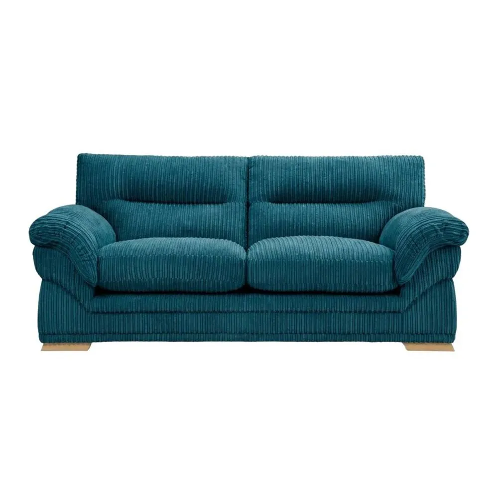 Bliss Furniture Amalfi 3 Seater Claude Sofa Modern Plush Fabric in Blue