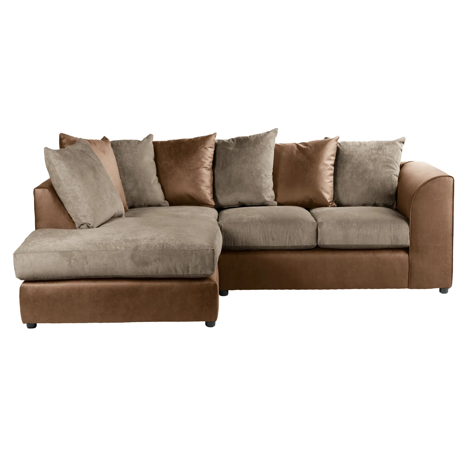 Blake Fabric Combo Left Hand Corner Sofa Brown