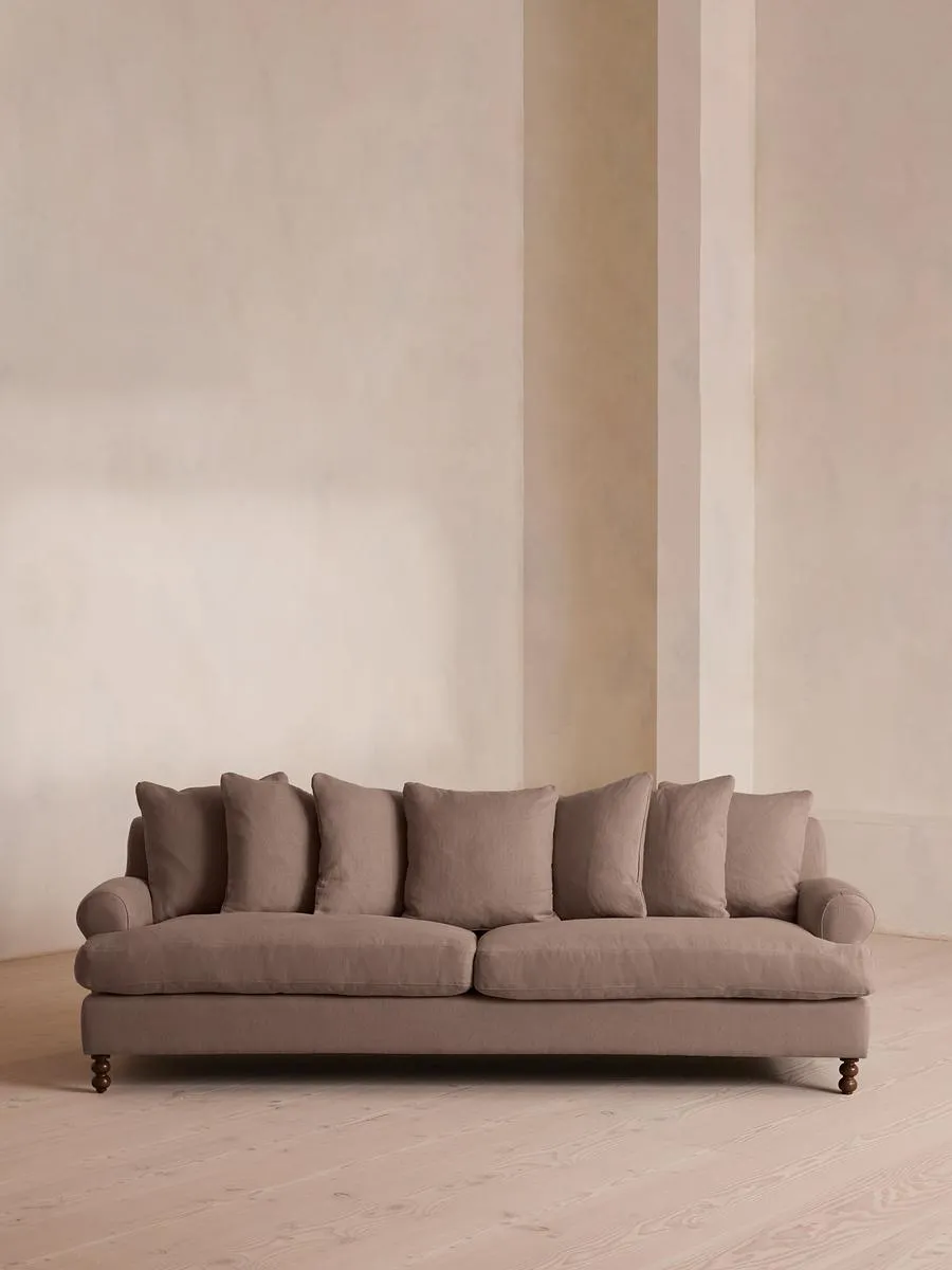 Audrey Four Seater Sofa, Linen, Mushroom
