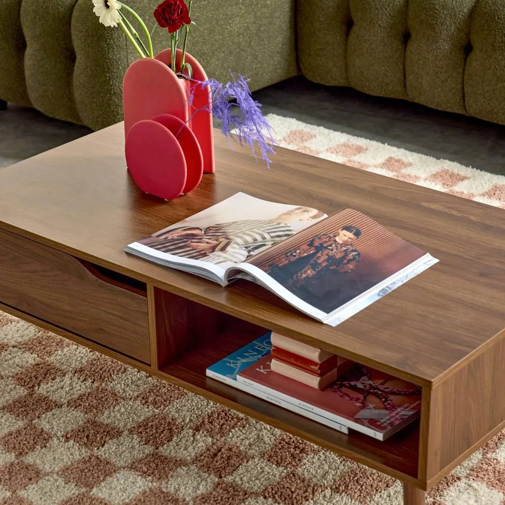sweeek Vintage Coffee Table In Walnut Wood in Dark Brown 4