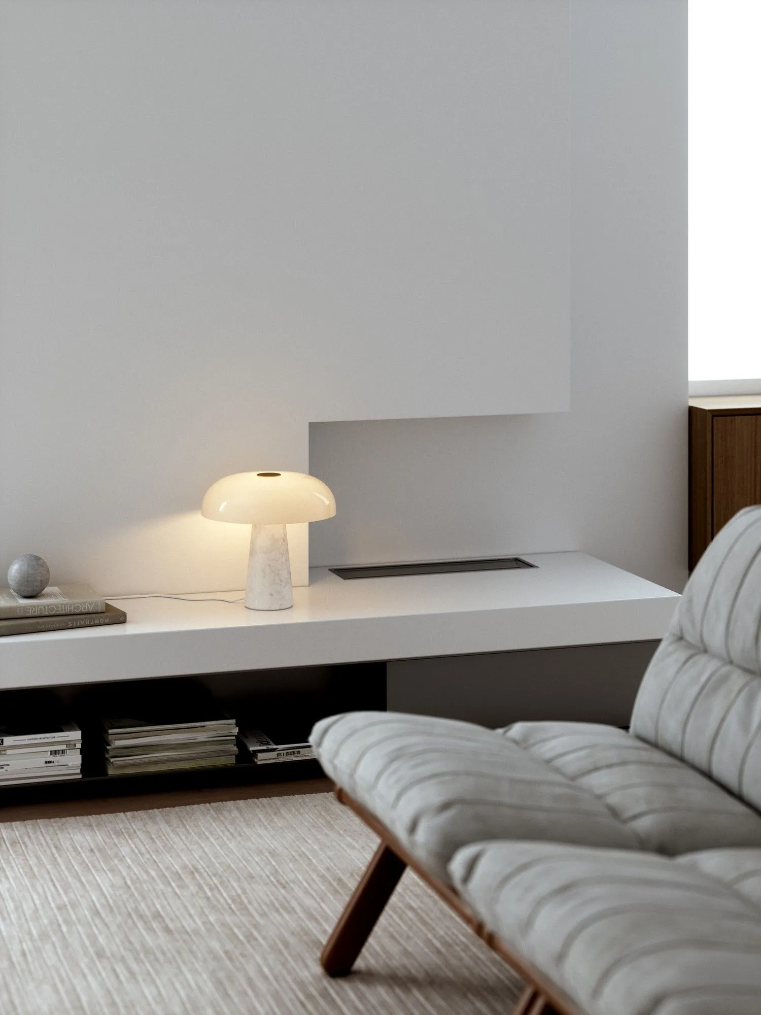 Nordlux Glossy Table Lamp Opal White Marble Livingroom E27 Switch 6