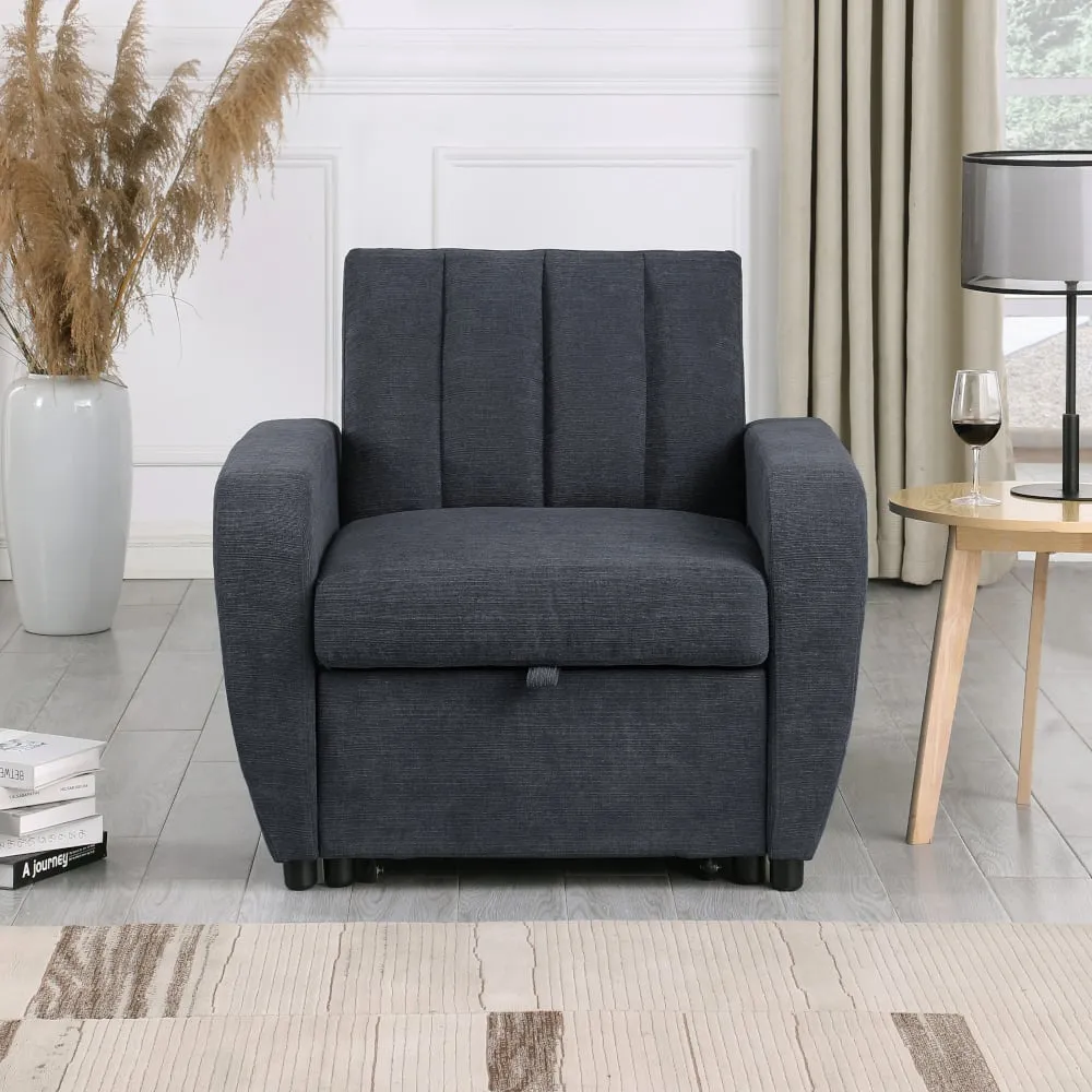Gibson - Chair Sofa Bed - Grey - Fabric - Single Chair - Make It Homely