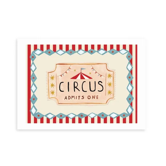 East End Prints Circus Ticket Print 2