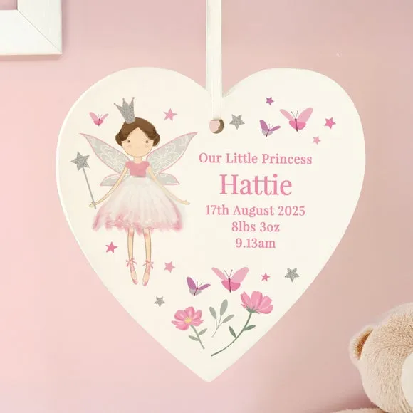 Personalised Fairy Heart Hanging Decoration 2