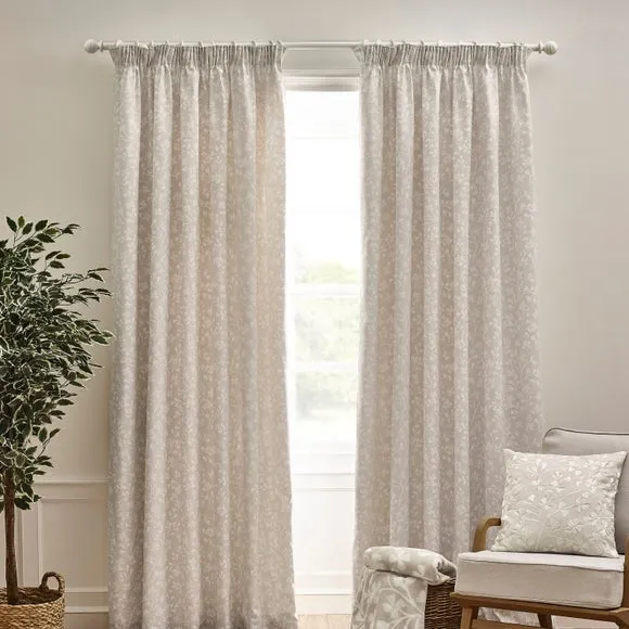 Catherine Lansfield Brooke Floral Pencil Pleat Curtains 2