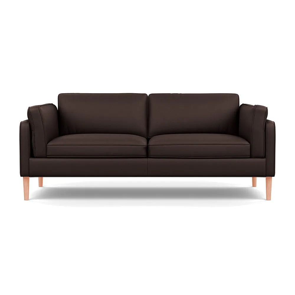 Heal's Sonno 3 Seater Leather Grain Chocolate 066 Natural Feet 1