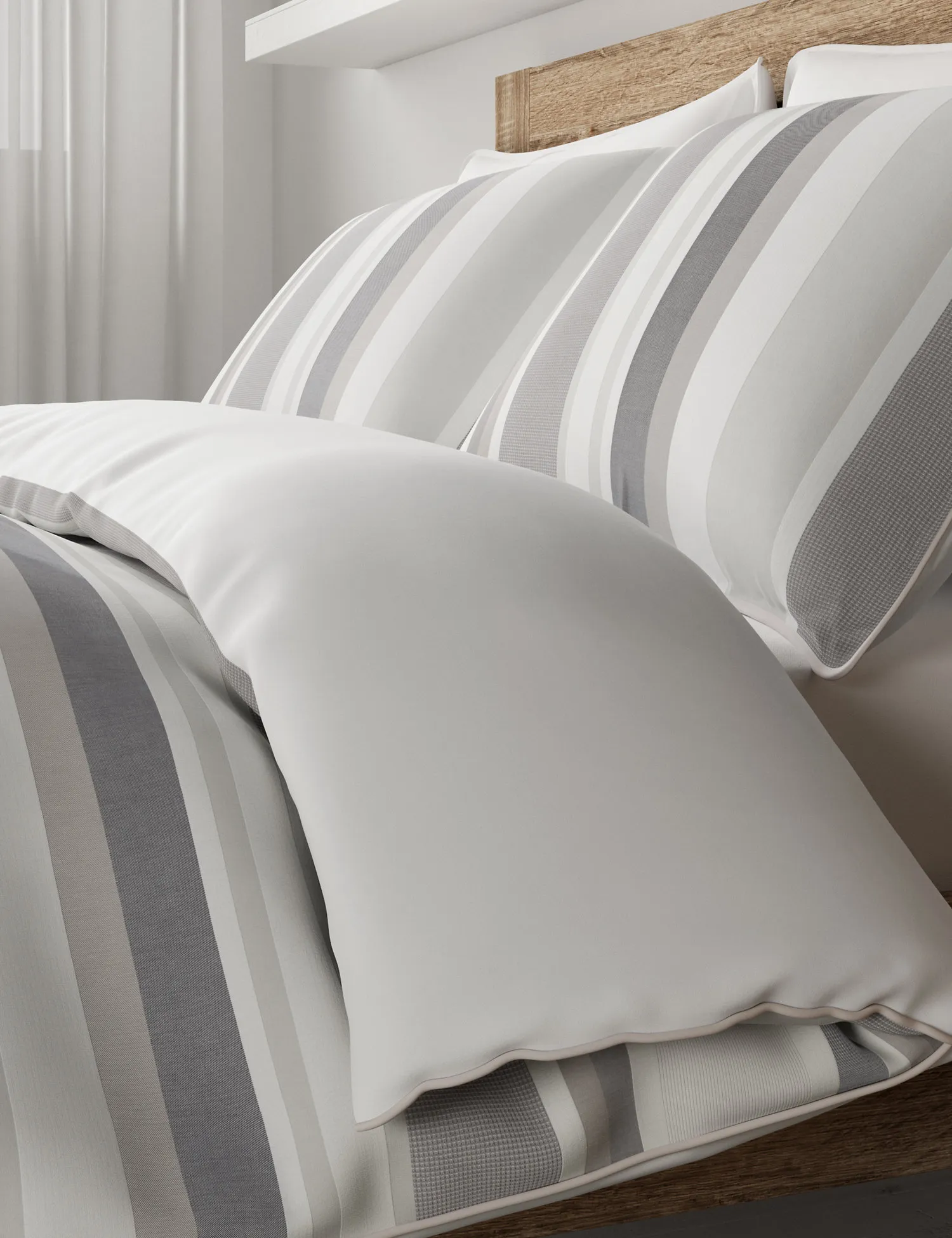 M&S Pure Cotton Striped Bedding Set