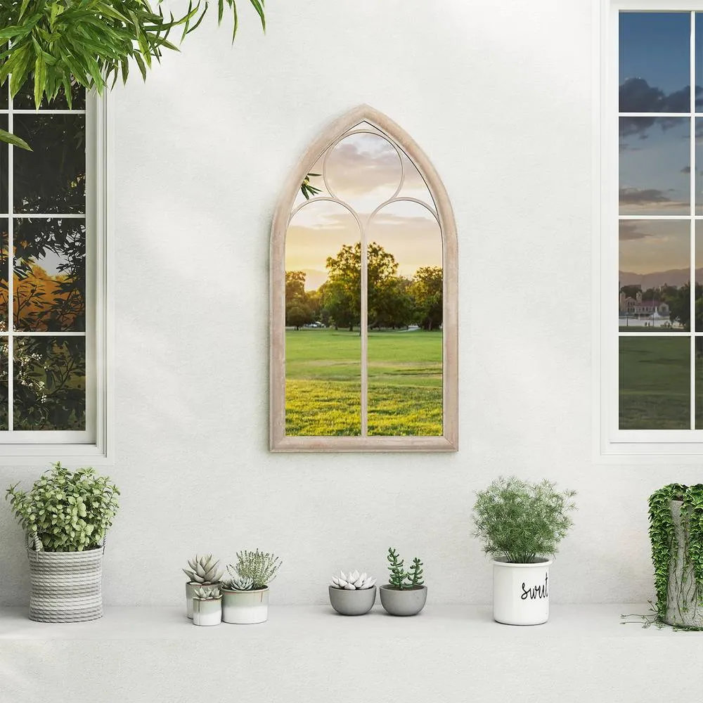 Costway Farmhouse Window Pane Mirror Wall Mounted Mirror Explosion-proof in Grey 3