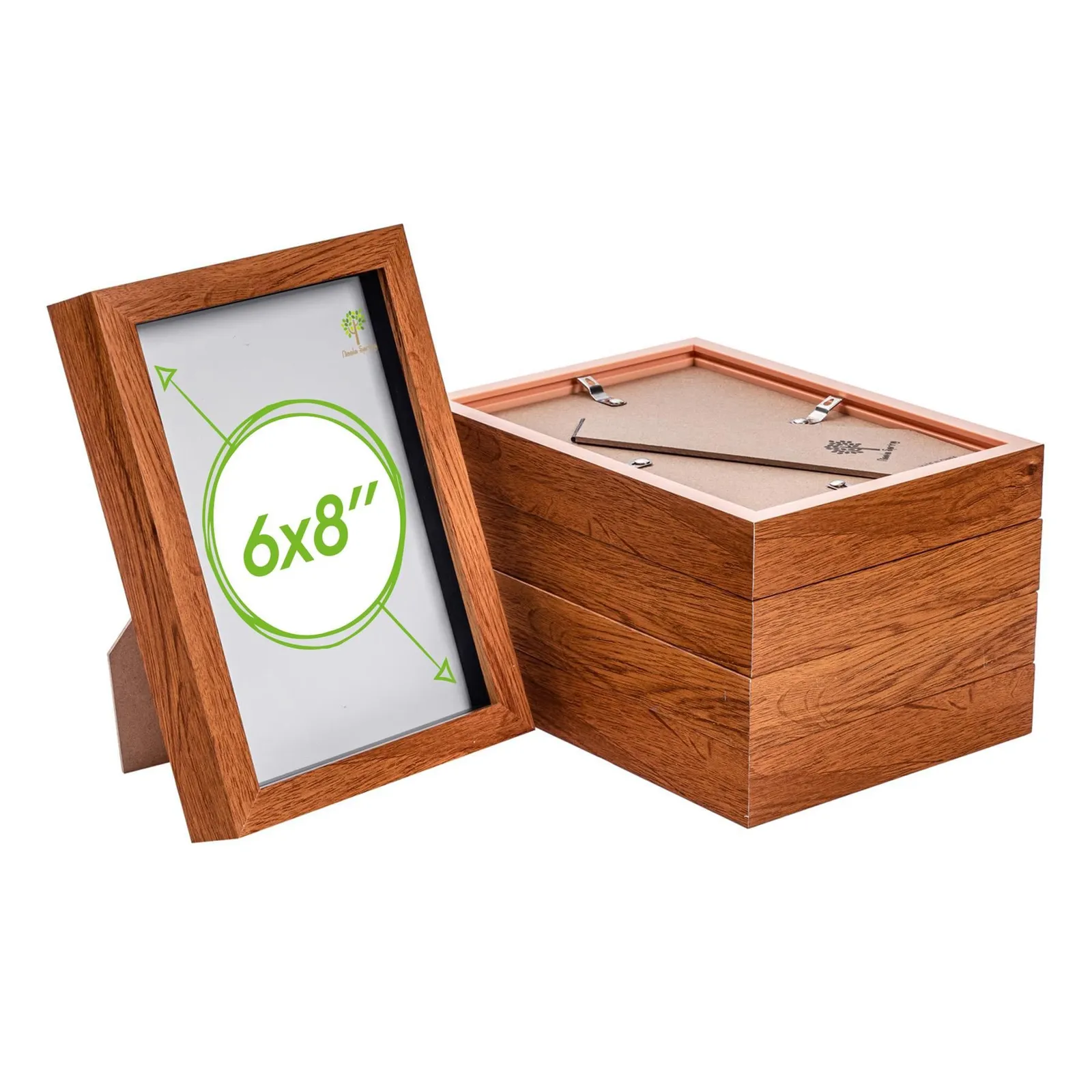 Nicola Spring 3D Box Photo Frames - A5 (6 x 8") - Pack of 5 in Dark Brown 1