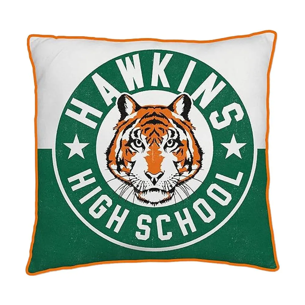 Stranger Things Tigers Square Filled Cushion in Green