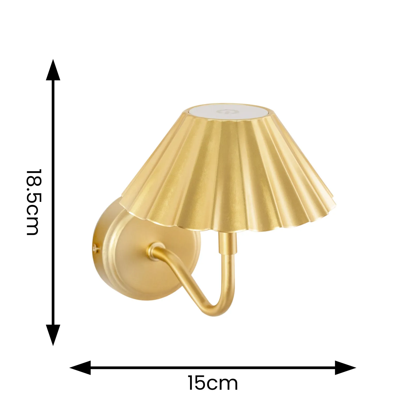 ValueLights Avery Rechargeable Easy Fit Wall Touch Light Fitting Single in Gold 5
