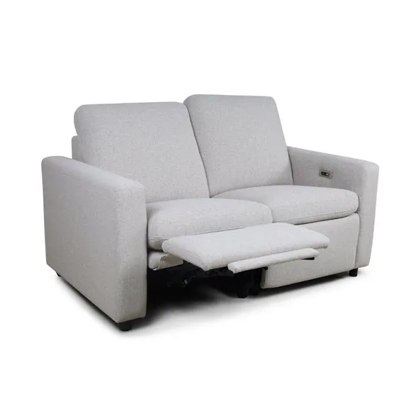 Zaria Boxy Basketweave Power Recliner 2 Seater Sofa 4