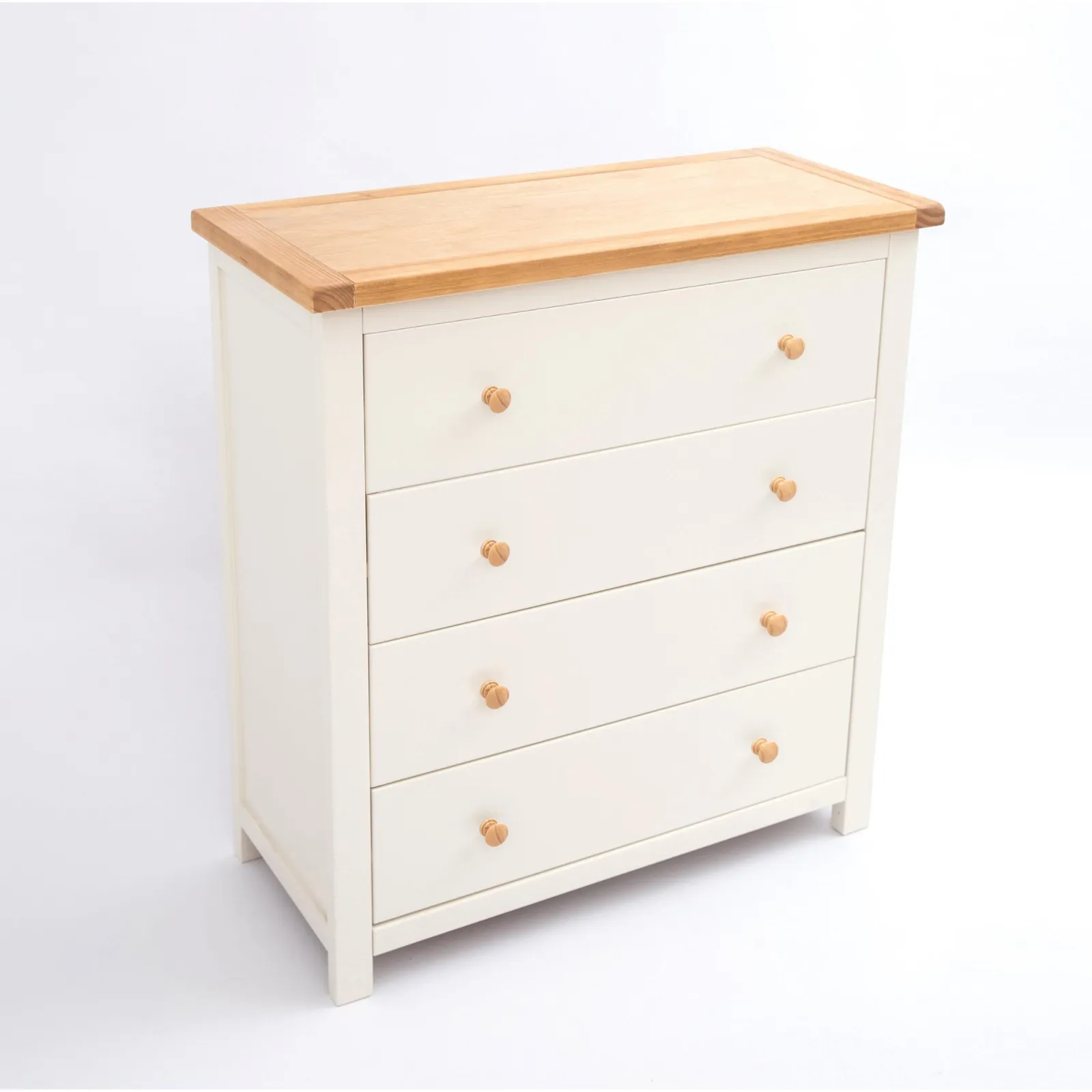 Cabinet Bits Maggiori 4 Drawer Chest of Drawers Wood Knob in Off-White 3