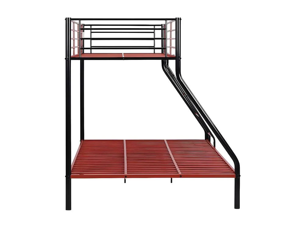 Vente-unique Bunk Beds - 90 & 140 X 190 Cm - Steel - Black & Red - ELEVATIO IV 6