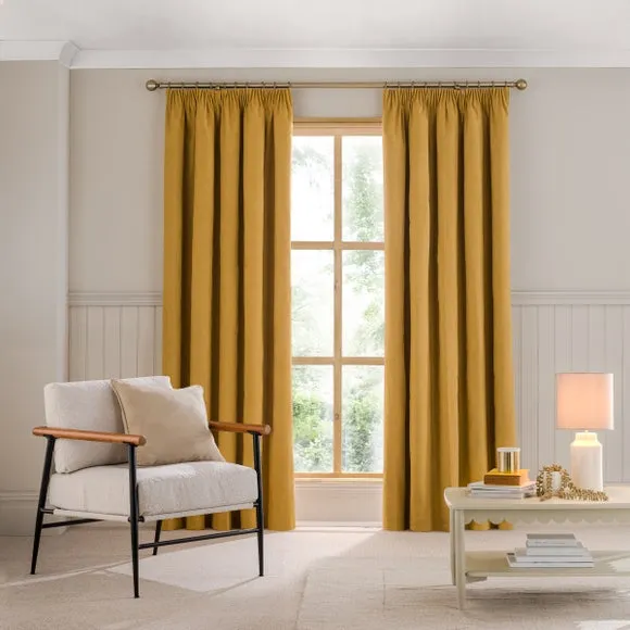 Luna Brushed Pencil Pleat Curtains (Blackout Available) 2