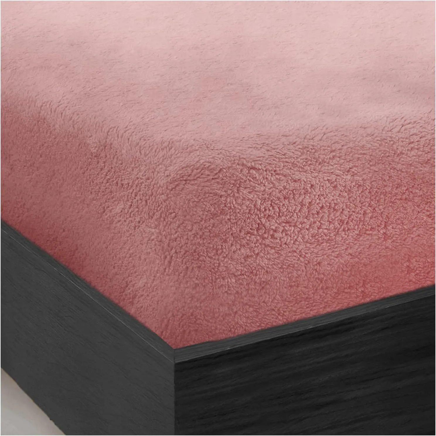 Smart Living Luxury Teddy Bear Fleece Fitted Sheet in Pink 2
