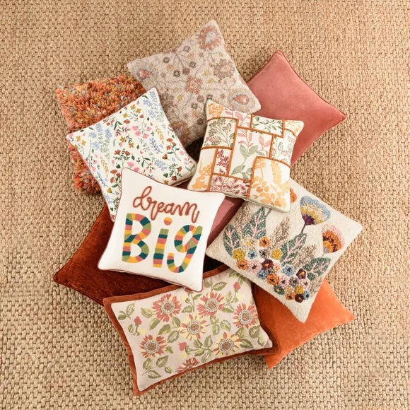 Embroidered Ditsy Floral Cushion 6