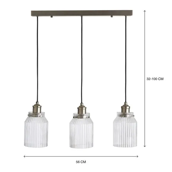 Tobias 3 Light Diner Ceiling Light 6