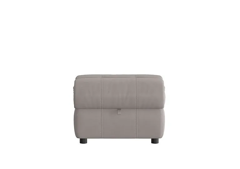 Link Leather Footstool - Silver Grey