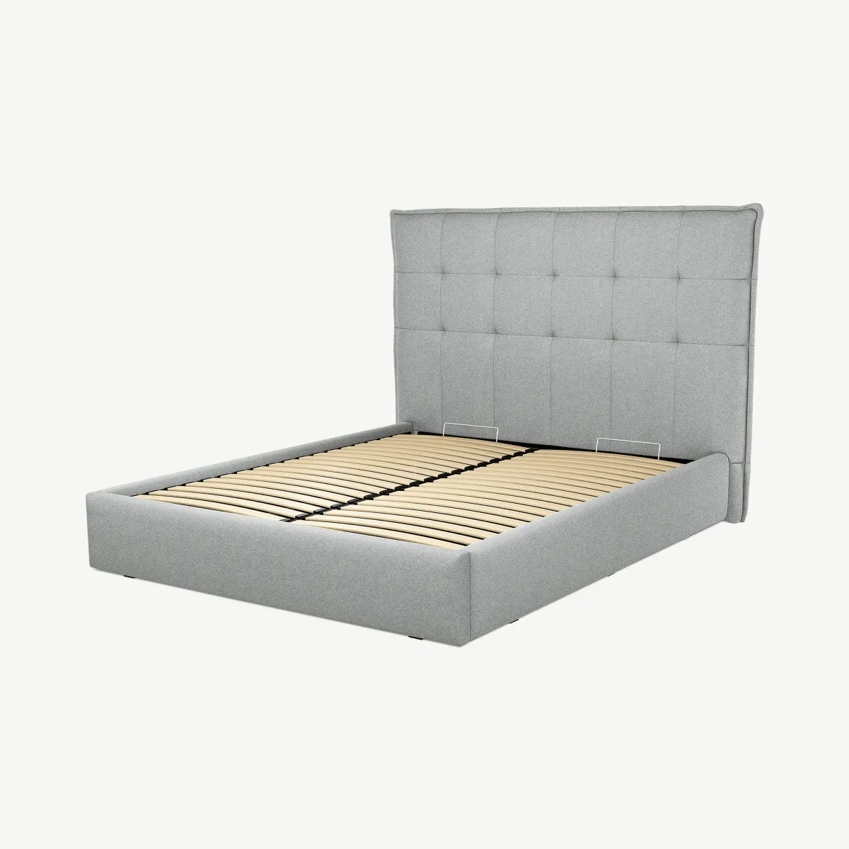 Lamas King Size Ottoman Storage Bed, Wolf Grey Wool