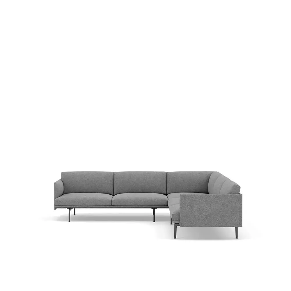 Muuto Outline Corner Sofa Hallingdal Fabric Light Grey 166 1