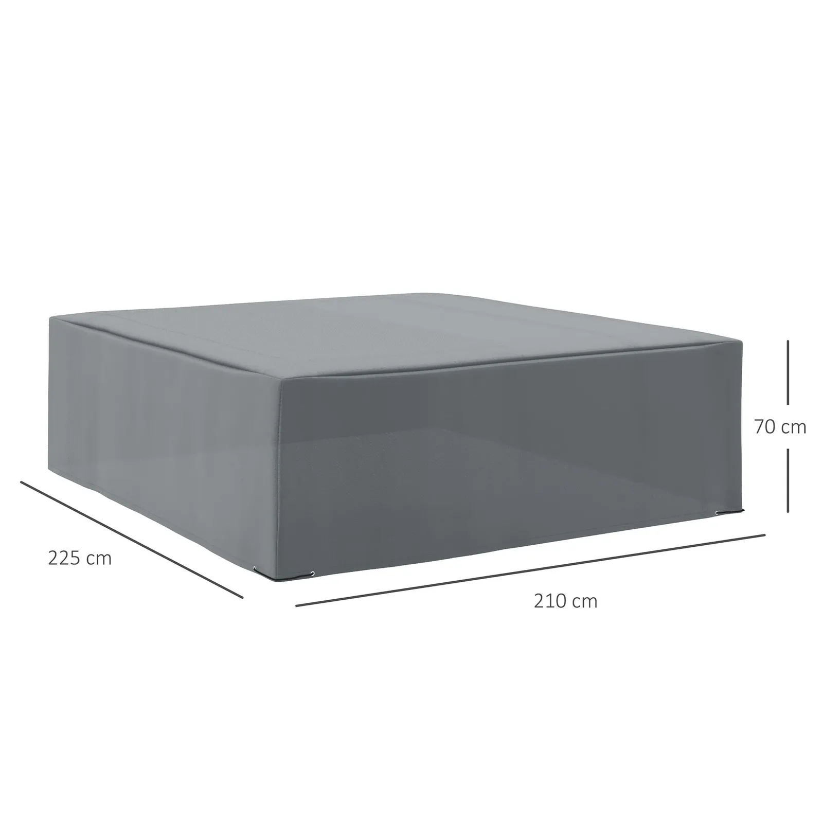 OUTSUNNY 225x210cm Outdoor Garden Furniture Protective Cover Water UV Resistant in Grey 3