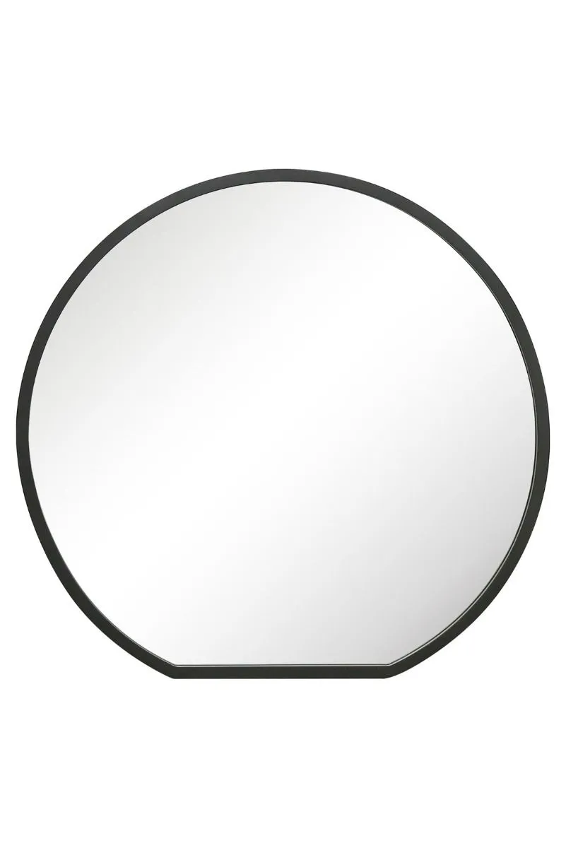 MirrorOutlet Black Framed Flat Bottom Circular Wall Mirror (84CM X 80CM) 3