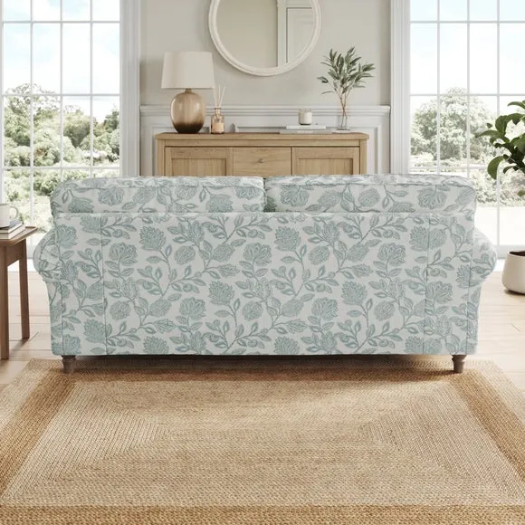 Flori Woven Floral Fabric 3 Seater Sofa 3