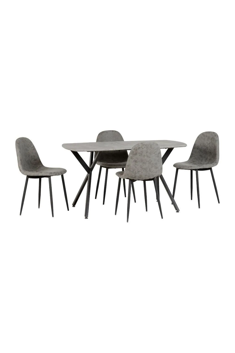 Seconique Athens Rectangular Dining Set in Grey 1