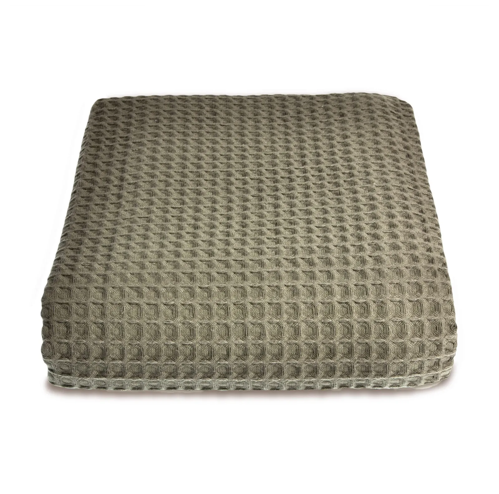 Allure Bath Fashions Luxury Hotel Waffle Throw Blanket Bedspread - 100% Cotton in Khaki