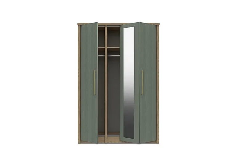 Chelsea 3 Door Bifold Wardrobe with Mirror Door and Gold Handles